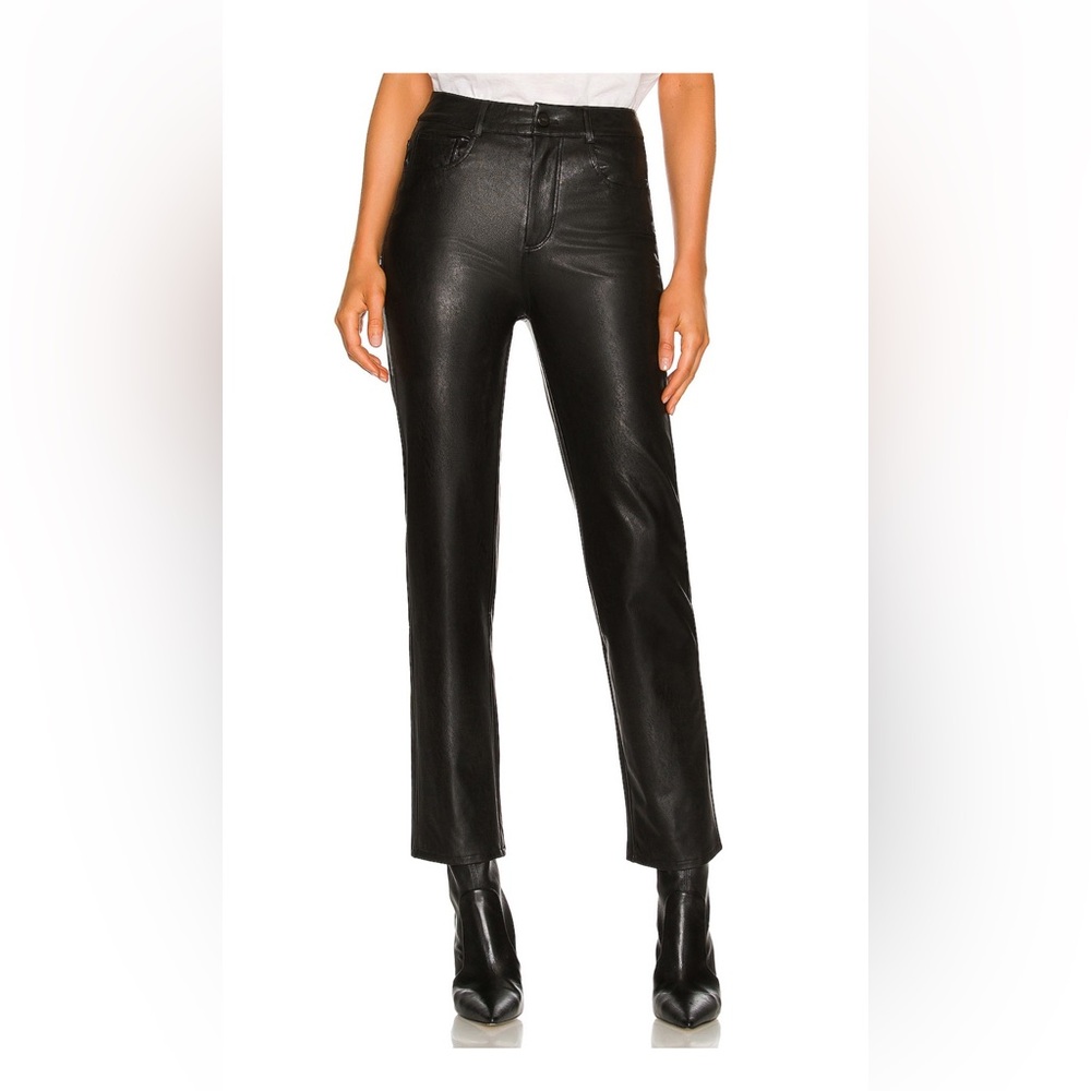 Paige Stella Straight leg faux leather jeans size 24